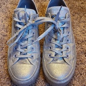Silver Glitter Converse